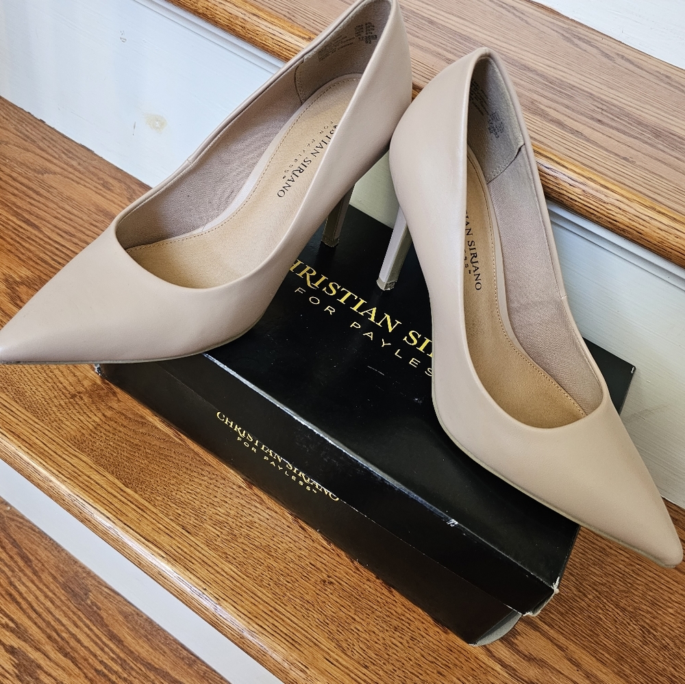Womens Beige Stiletto Heels: Nude; Size 8.5 Medium by Christian Siriano